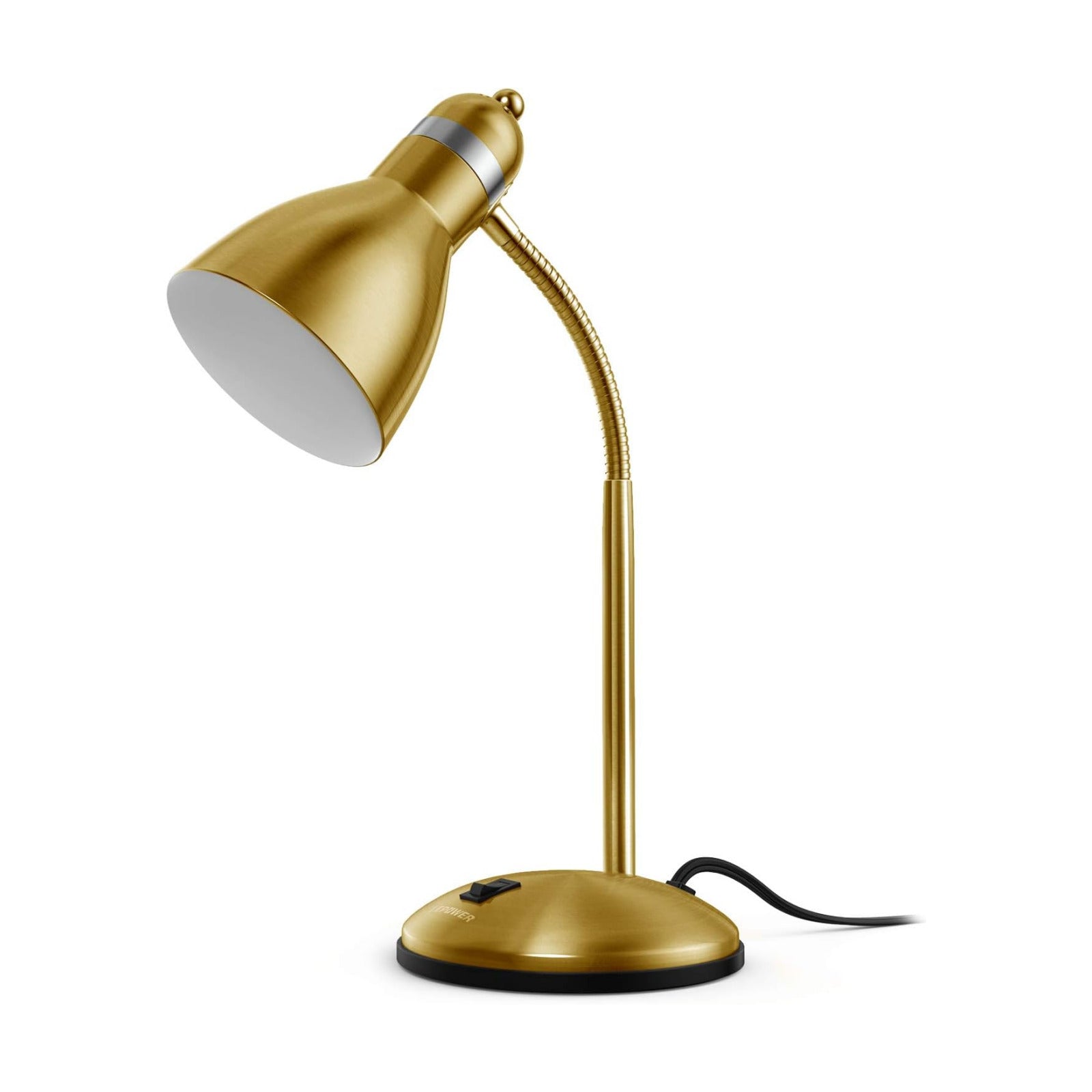LEPOWER Metal Desk Lamp, Adjustable GooseNeck Reading Light for Bedroom | Compact & Sturdy, Space-Saving for Bedside &