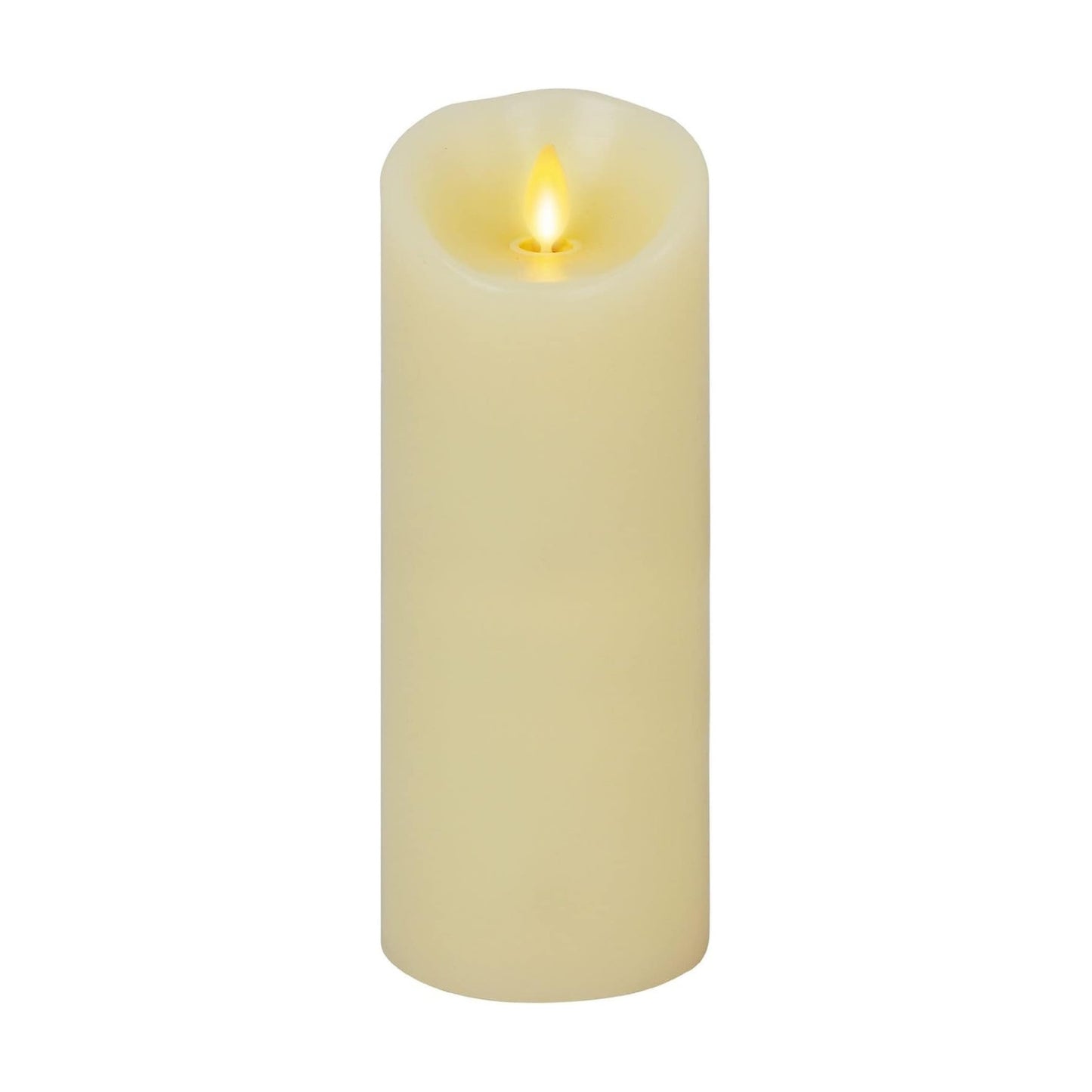 Luminara Moving Flame LED Pillar Flameless Candle, 9-inch, Vanilla Honey Scented, Ivory