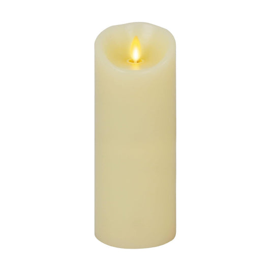 Luminara Moving Flame LED Pillar Flameless Candle, 9-inch, Vanilla Honey Scented, Ivory