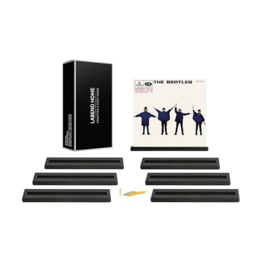 Vinyl Record Display Shelf - Set of 8 Floating LP Album Shelves for Wall Display - Solid Pine Wood - Wall Mount