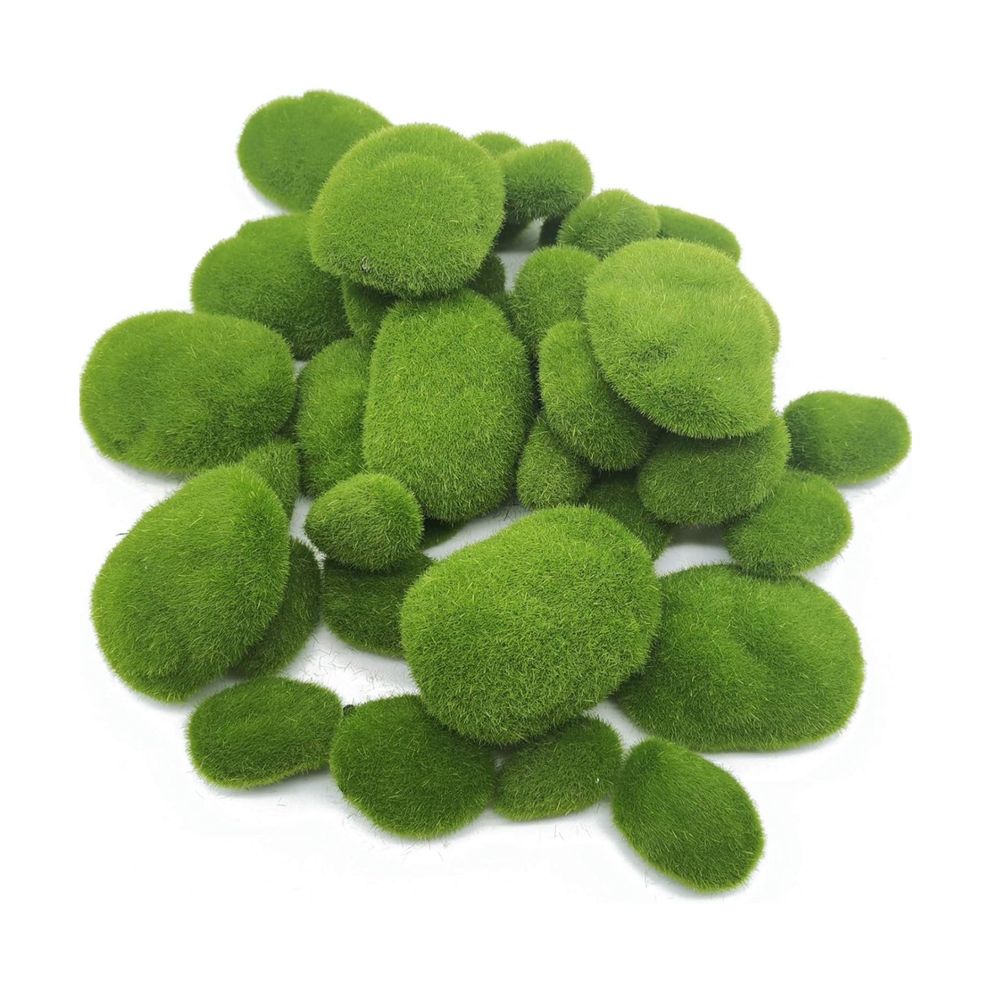 Artificial Moss Rocks / Green / Set of 40