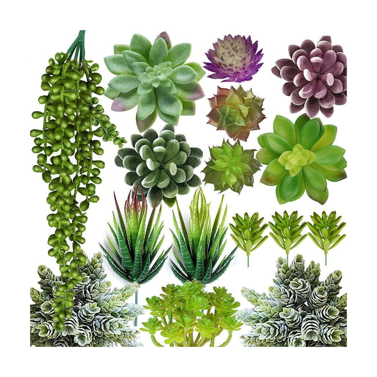 Set Faux Succulents Unpotted Fake Succulent Plants / Set of 16