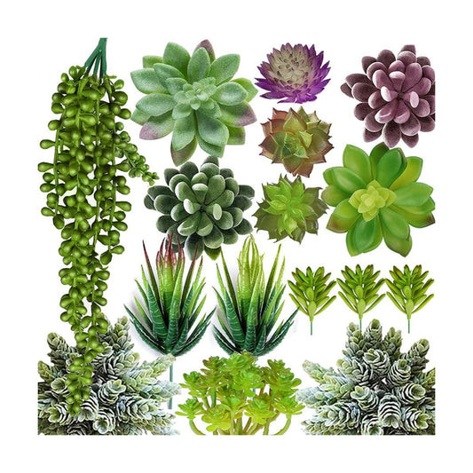 Set Faux Succulents Unpotted Fake Succulent Plants / Set of 16