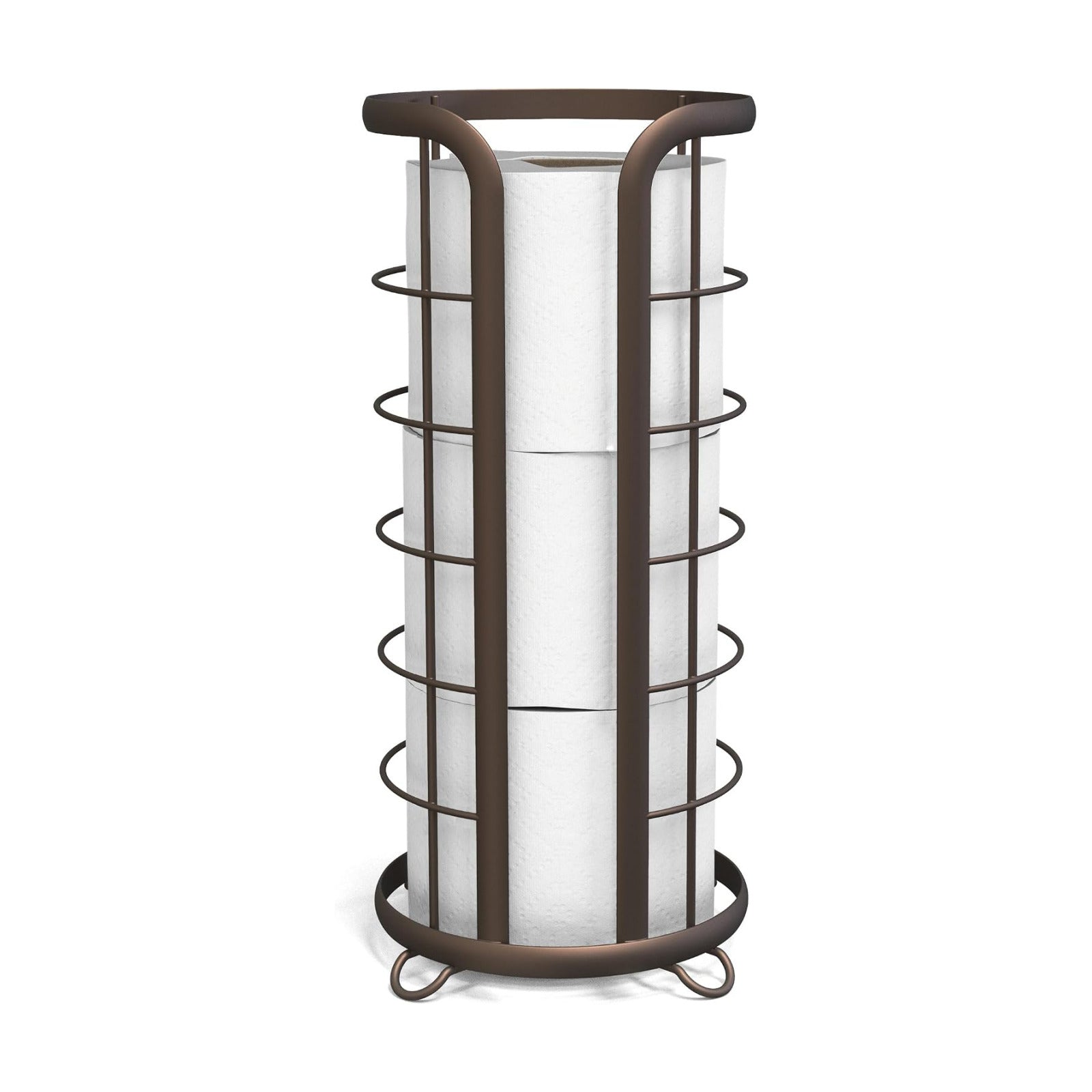 BROOKSTONE Toilet Paper Holder Stand Reserve - Free Standing Toilet Paper Stand with Storage that Holds Mega Rolls