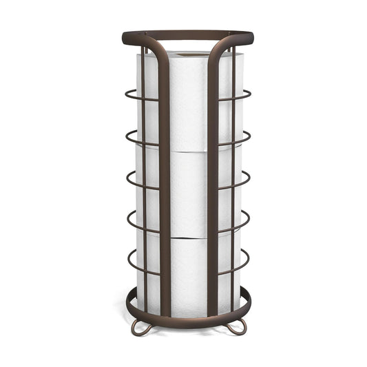 BROOKSTONE Toilet Paper Holder Stand Reserve - Free Standing Toilet Paper Stand with Storage that Holds Mega Rolls