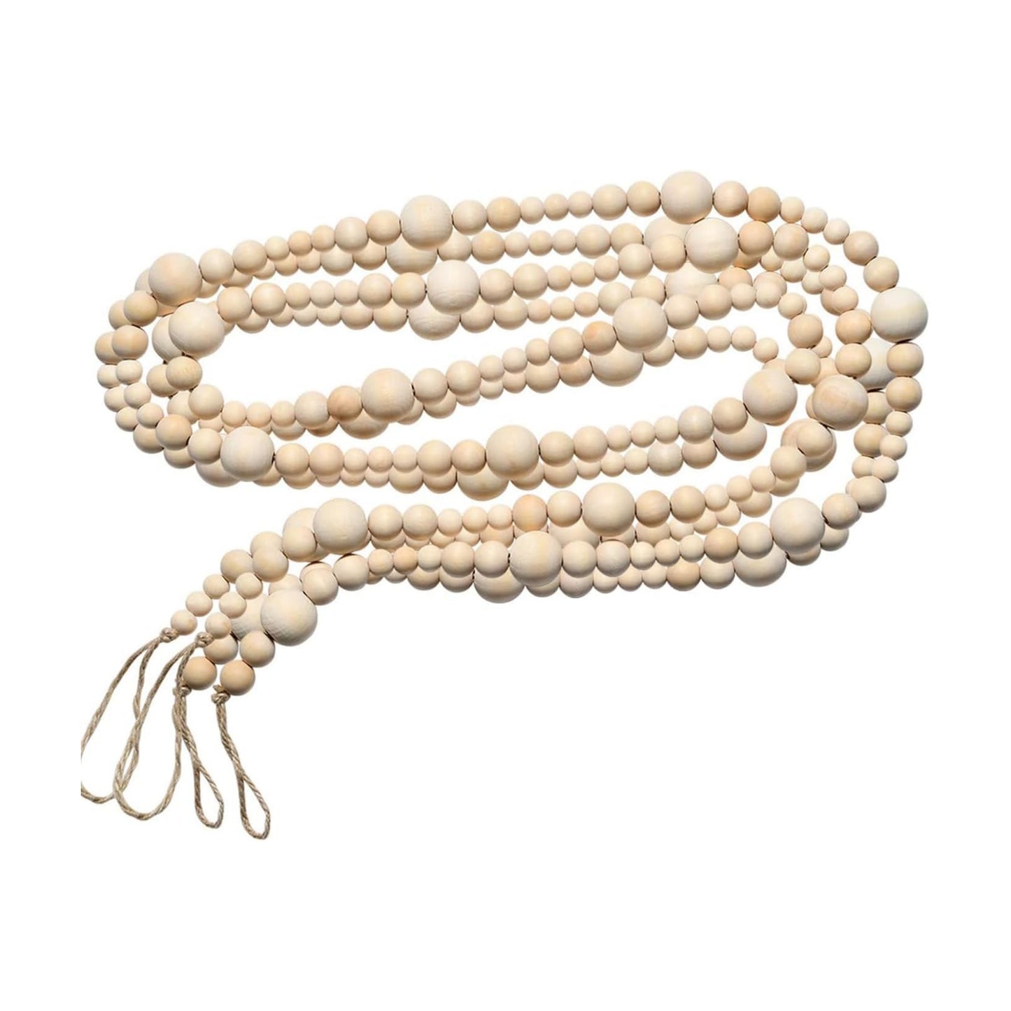 Christmas Wood Bead Garland / 86 Inch / Set of 2