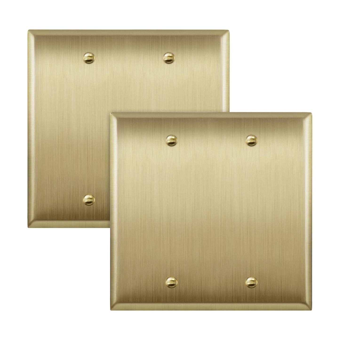 ENERLITES Blank Device Metal Wall Plate, Stainless Steel 201, Corrosion Resistant, Size 2-Gang 4.50" x 4.57"