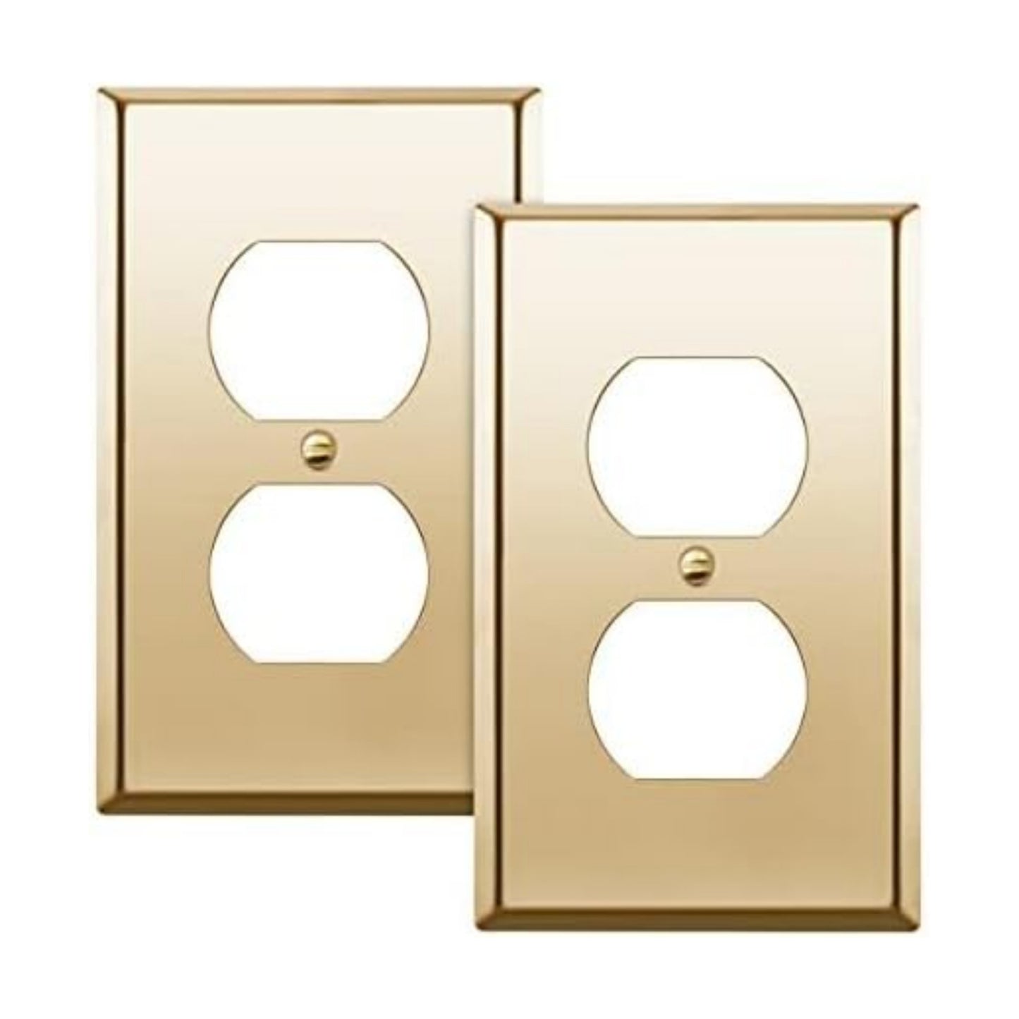 ENERLITES Duplex Receptacle Metal Wall Plate, Stainless Steel Outlet Cover, Corrosion Resistant, Size 1-Gang 4.50" x