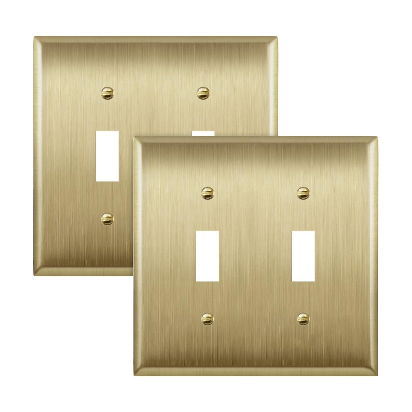 ENERLITES Double Toggle Light Switch Metal Cover Plate, Stainless Steel Wall Plate, Corrosion Resistant, Standard Size