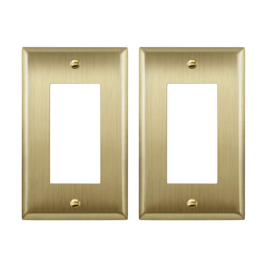 ENERLITES Decorator Switch or Outlet Metal Wall Plate, Stainless Steel Outlet Cover, Corrosion Resistant, Size 1-Gang