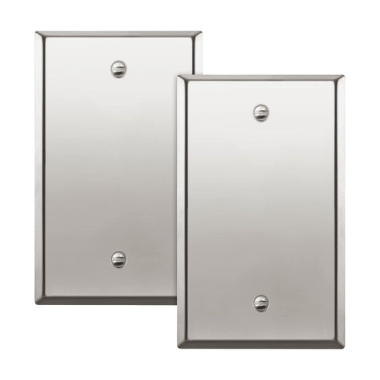 ENERLITES Blank Device Metal Wall Plate, Stainless Steel 201, Corrosion Resistant, Size 1-Gang 4.50" x 2.76"