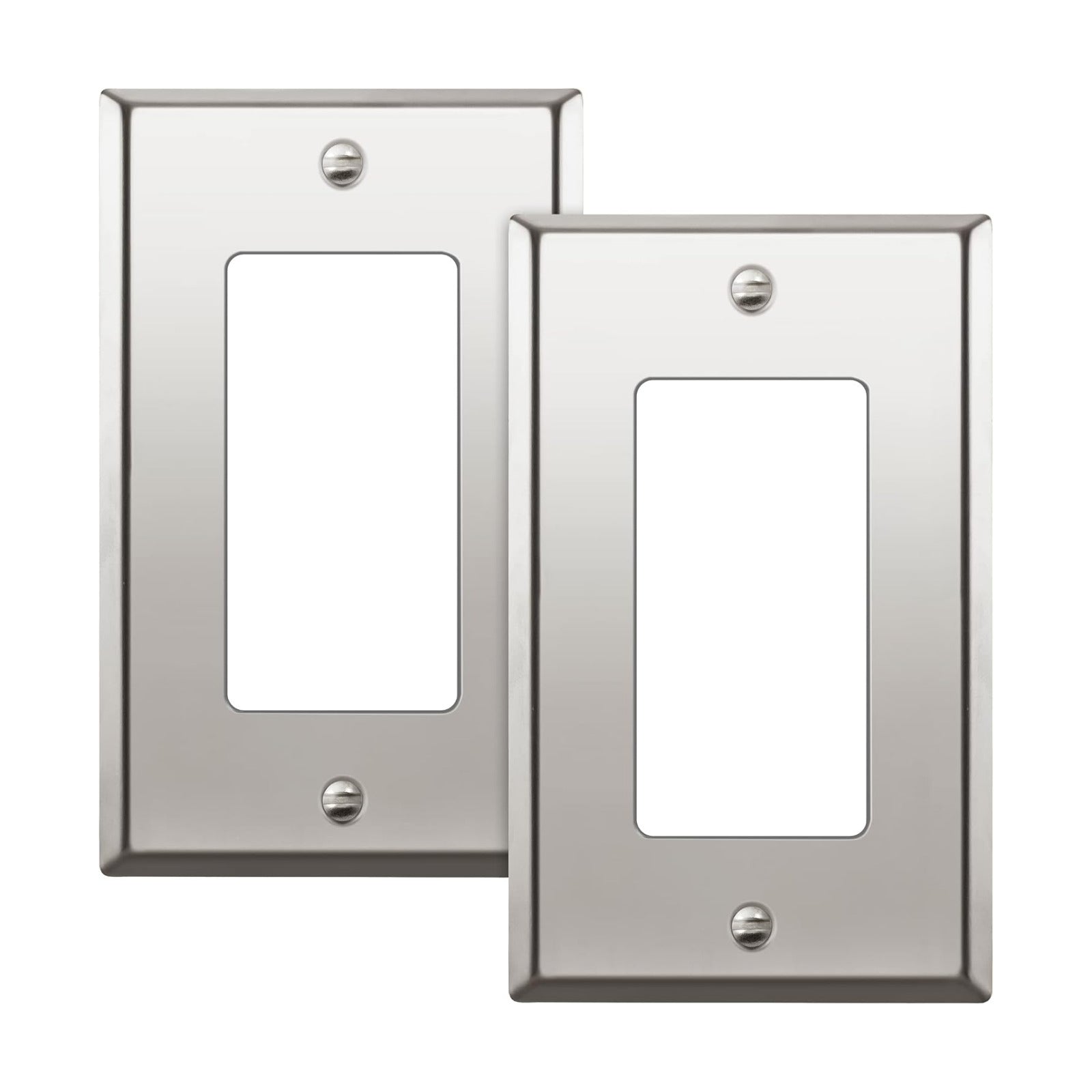 ENERLITES Decorator Switch or Outlet Metal Wall Plate, Stainless Steel 201, Corrosion Resistant, Size 1-Gang 4.50" x