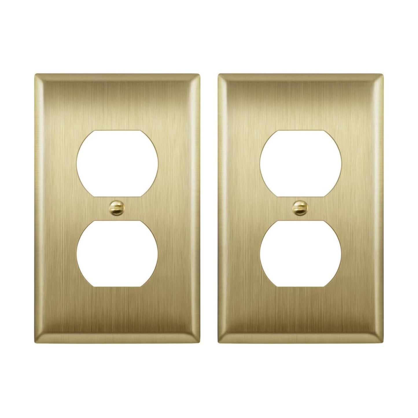 ENERLITES Duplex Receptacle Outlet Metal Wall Plate, Stainless Steel Outlet Cover, Corrosion Resistant, Size 1-Gang