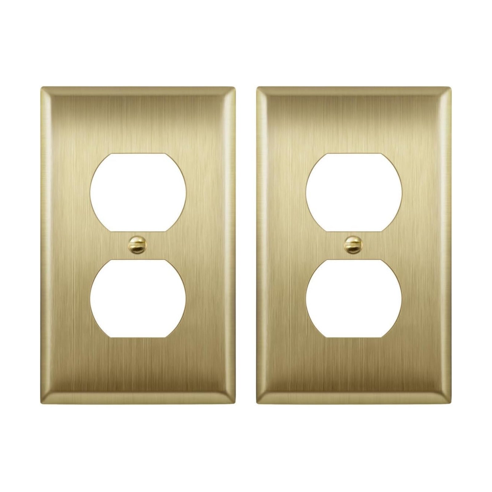 ENERLITES Duplex Receptacle Outlet Metal Wall Plate, Stainless Steel Outlet Cover, Corrosion Resistant, Size 1-Gang