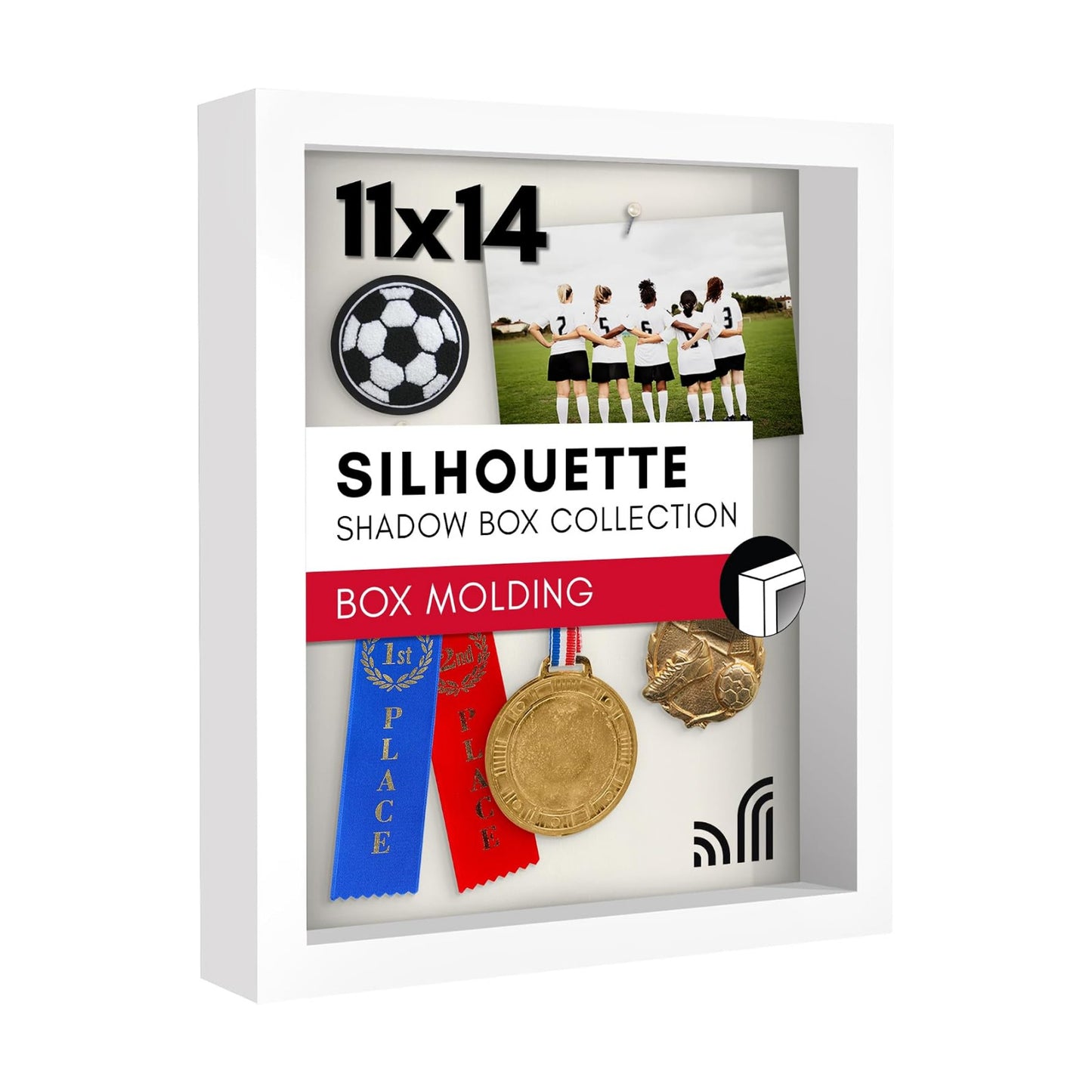 Americanflat 11x14 Shadow Box Frame with Shatter-Resistant Glass - Silhouette Collection - Large Shadow Box Display