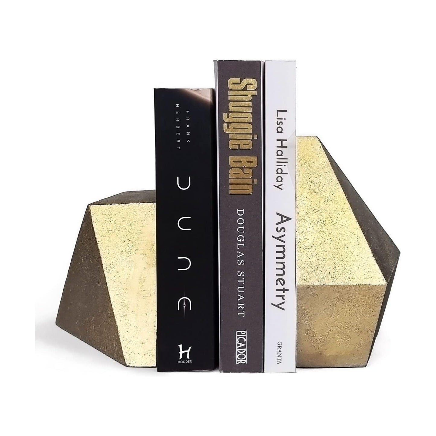 Abstract Bookends / Decorative Cast Iron Bookends / Gold
