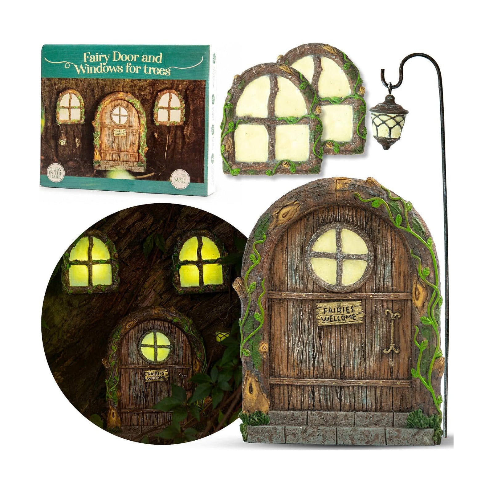 Fairy Doors for Trees / Pixie - Fairy Door and 2 Windows