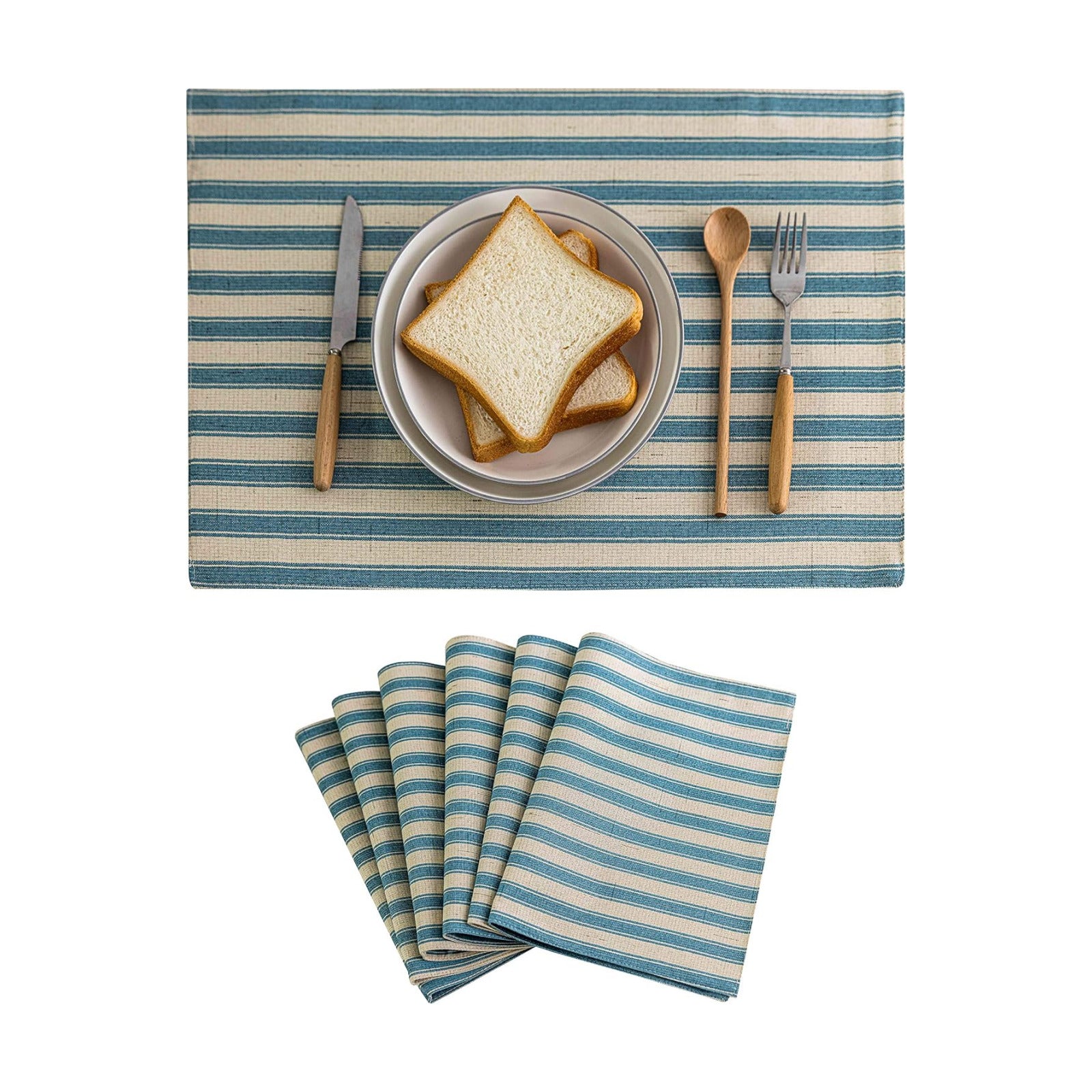 Home Brilliant Table Mats Set of 6 Heat Resistant Dining Placemats for Kitchen Table Farmhosue Rustic, 13 x 19 inches