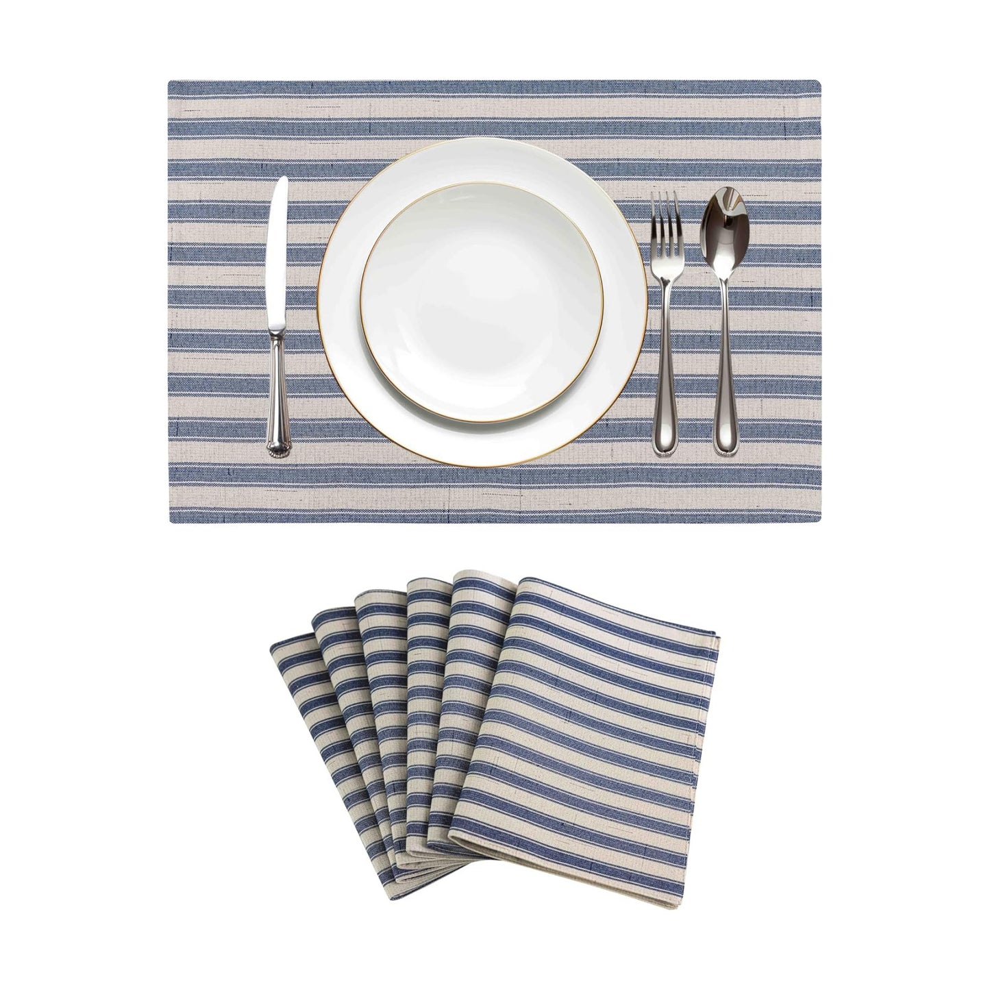 Home Brilliant Placemats Set of 6 Heat Resistant Dining Table Place Mats for Kitchen Table Farmhouse Rustic, 13 x 19