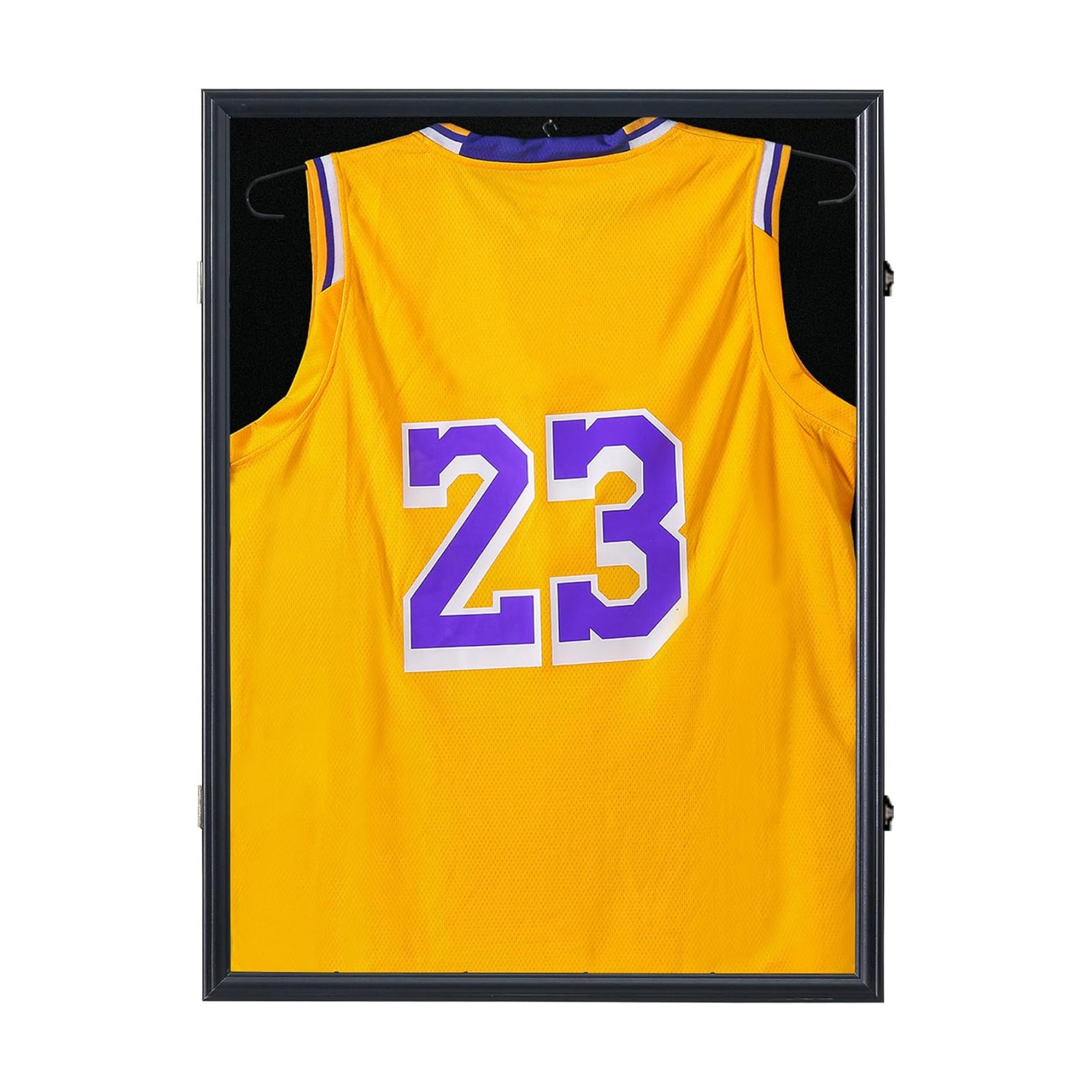 Sports Jersey Frame Display case for 2XL Football Jersey Display | Matte black wood frame, UV shatterproof acrylic