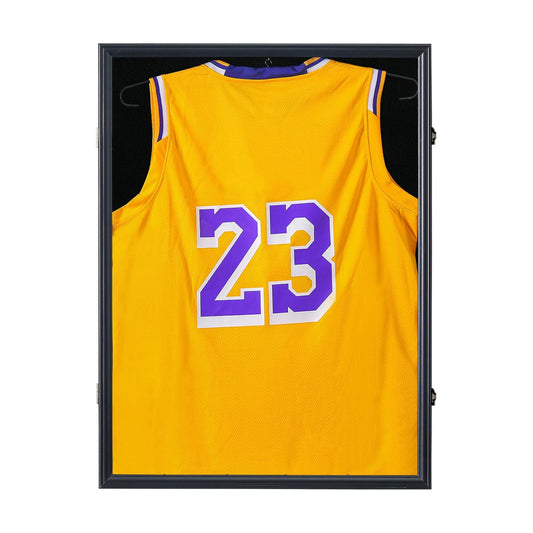 Sports Jersey Frame Display case for 2XL Football Jersey Display | Matte black wood frame, UV shatterproof acrylic
