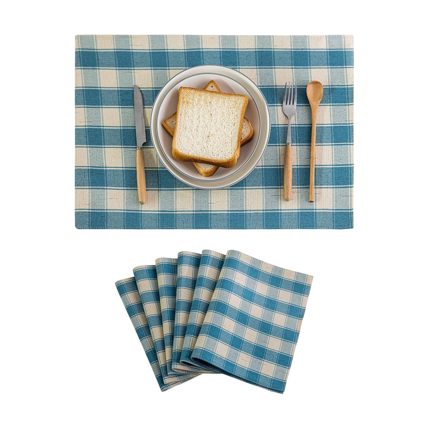 Home Brilliant Buffalo Check Placemats Set of 6 Heat Resistant Dining Table Place Mats for Kitchen Table, 13 x 19