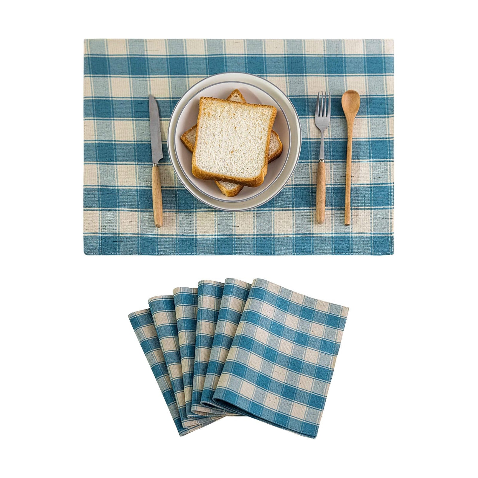Home Brilliant Buffalo Check Placemats Set of 6 Heat Resistant Dining Table Place Mats for Kitchen Table, 13 x 19