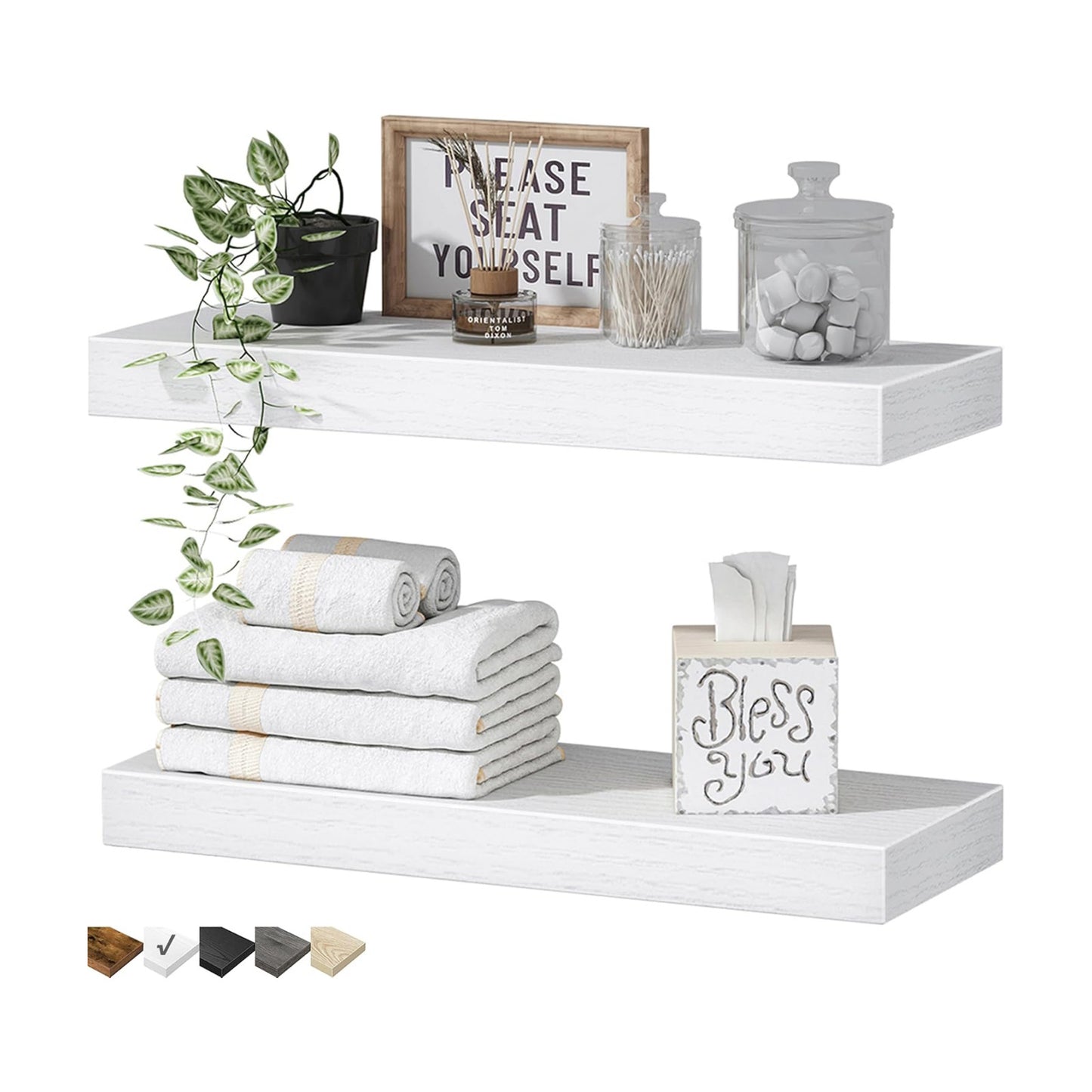 Bathroom Floating Shelves / 15.7 / White