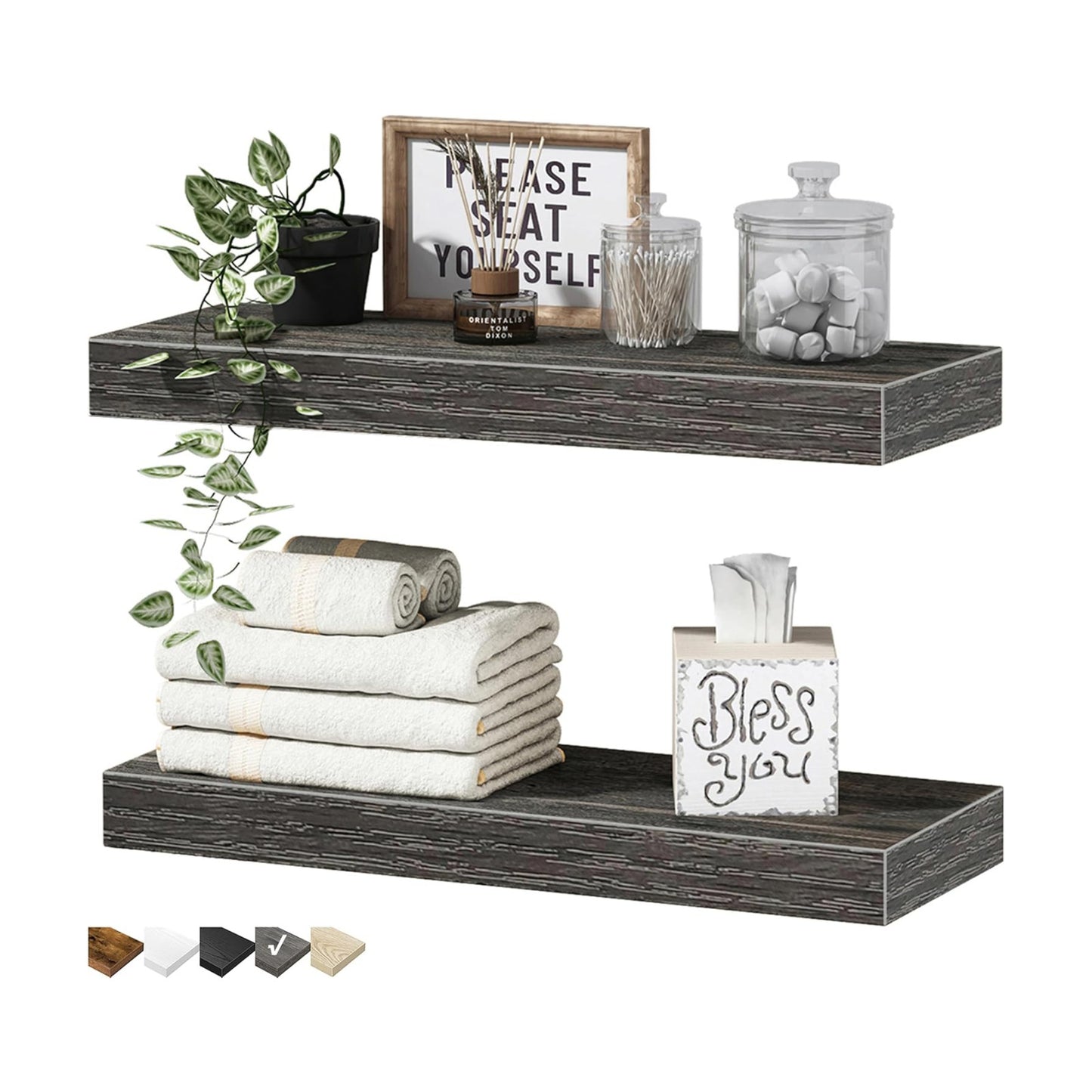 Bathroom Floating Shelves / 15.7 / Grey