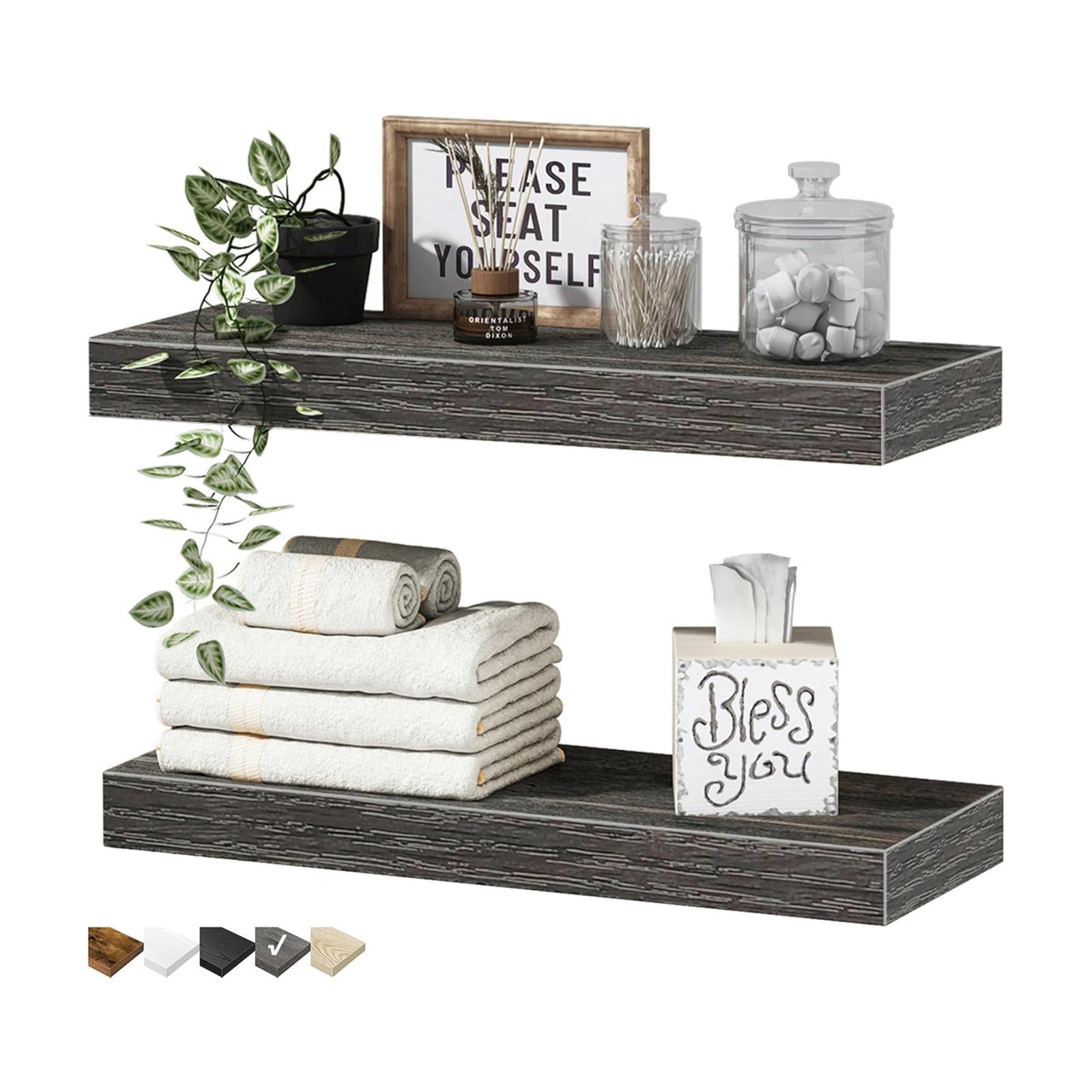 Bathroom Floating Shelves / 15.7 / Grey