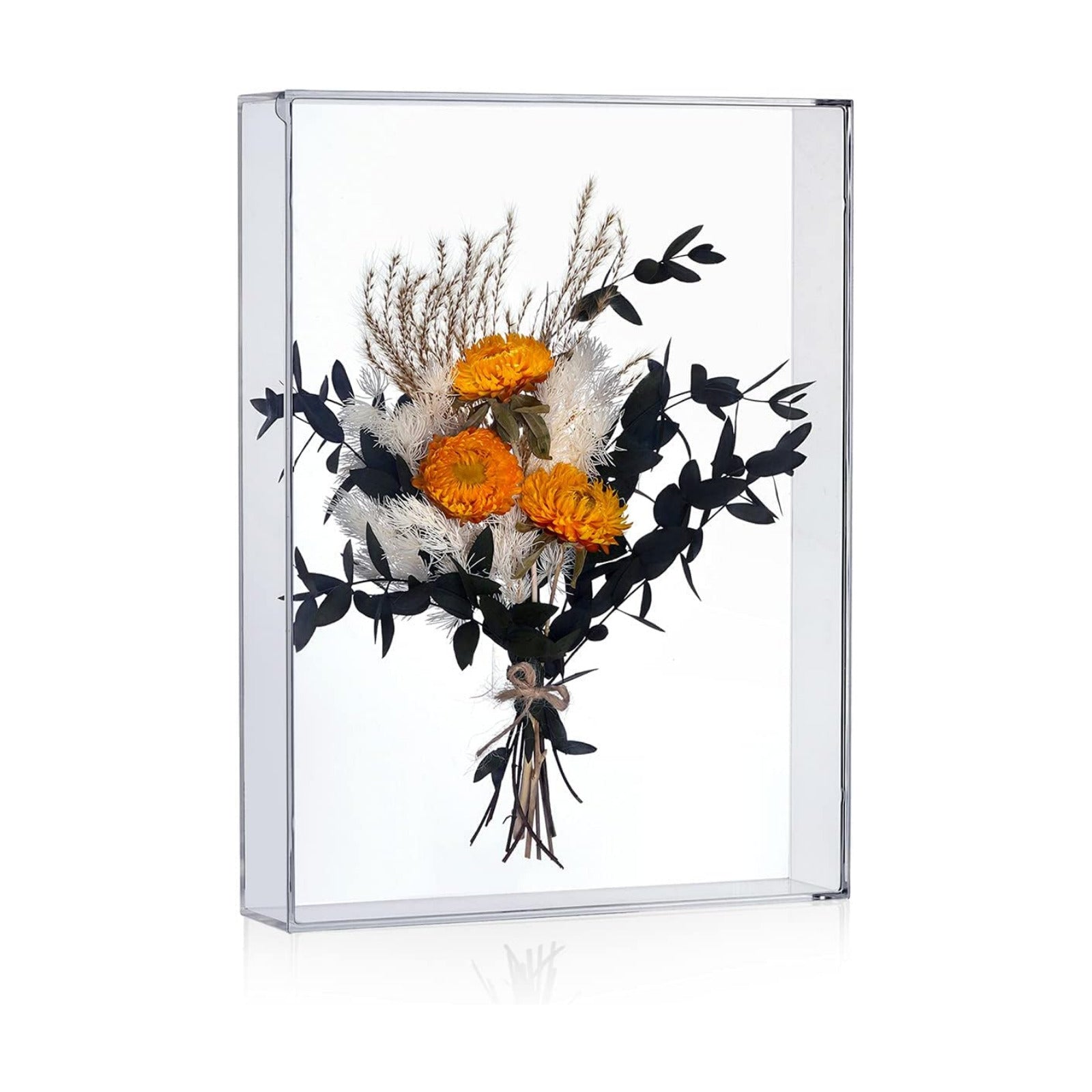 9x12 Shadow Box Frame, DIY Tabletop Display Case, All Clear Memory Box for Dried Flowers/Kids