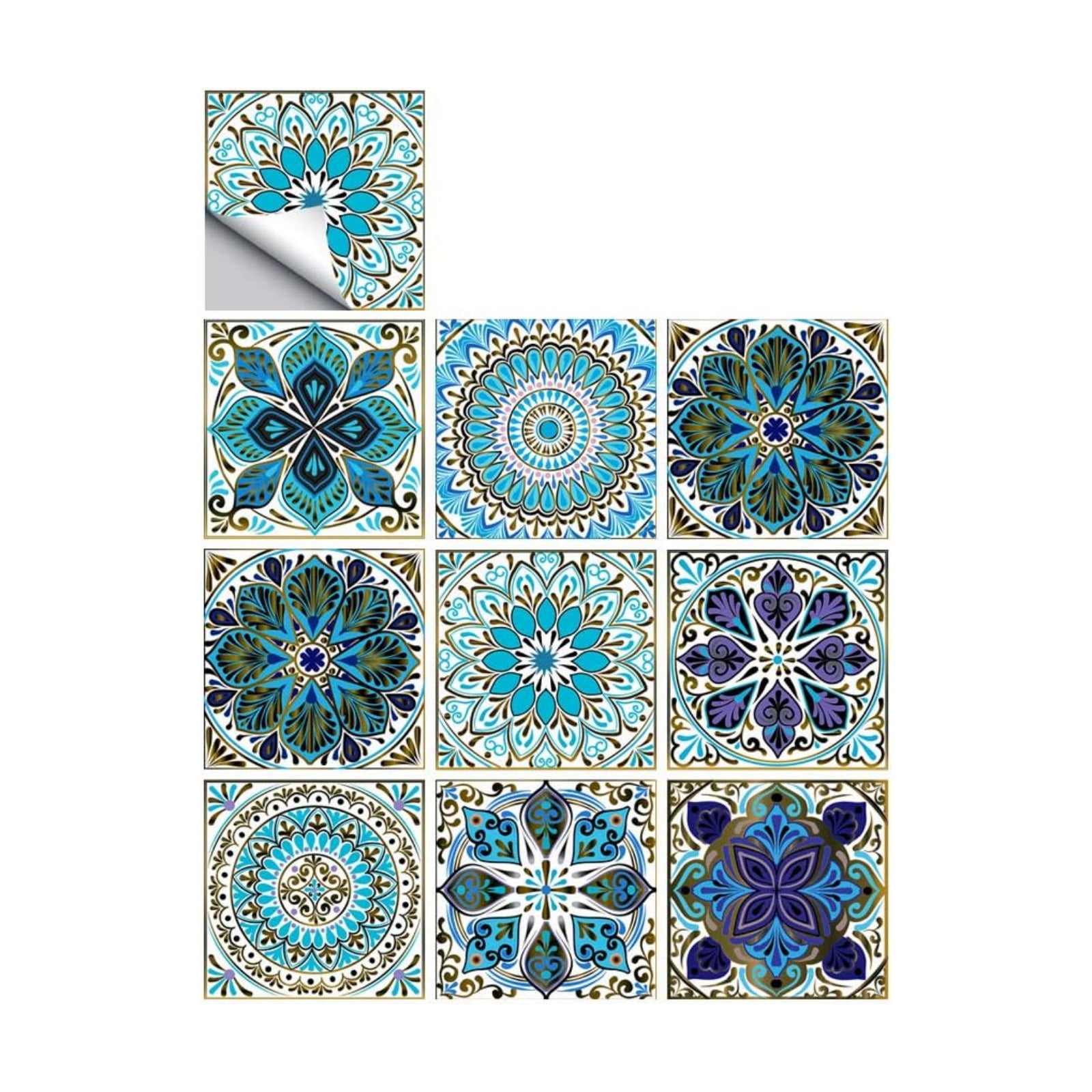 Mandala Style Tile Sticker / Mtl-01 / 4 x 4 / Set of 25