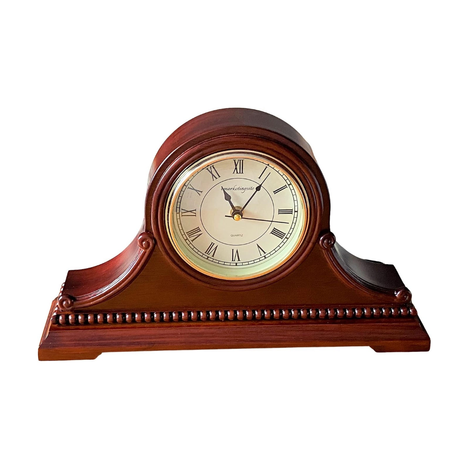 Mantel Clocks, Battery Operated, Silent Wood Table Clock with Westminster Chimes On The Hour, Solid Wooden Shelf