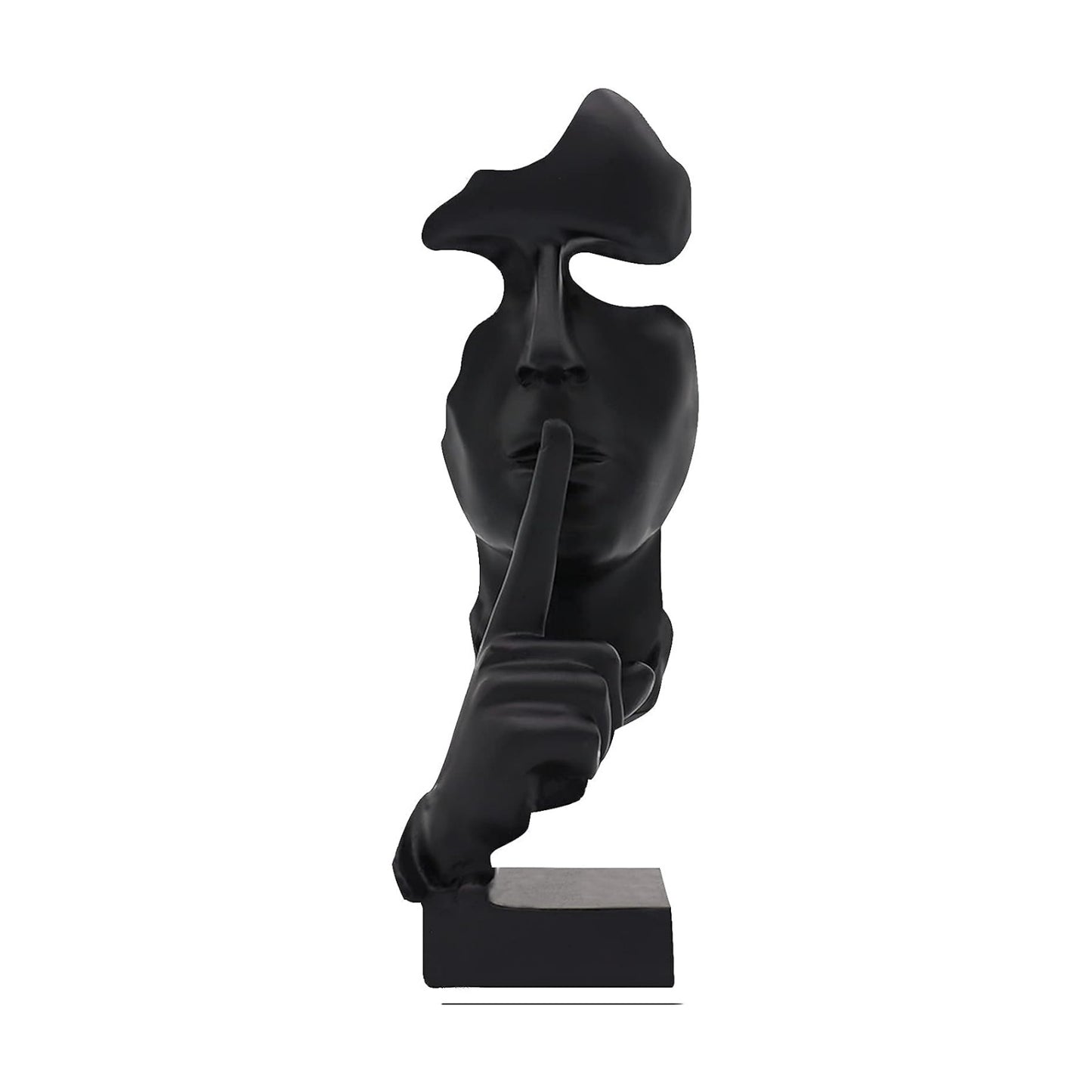 Thinker Statue / Silence is Gold Abstract Art Figurine / Medium / Black