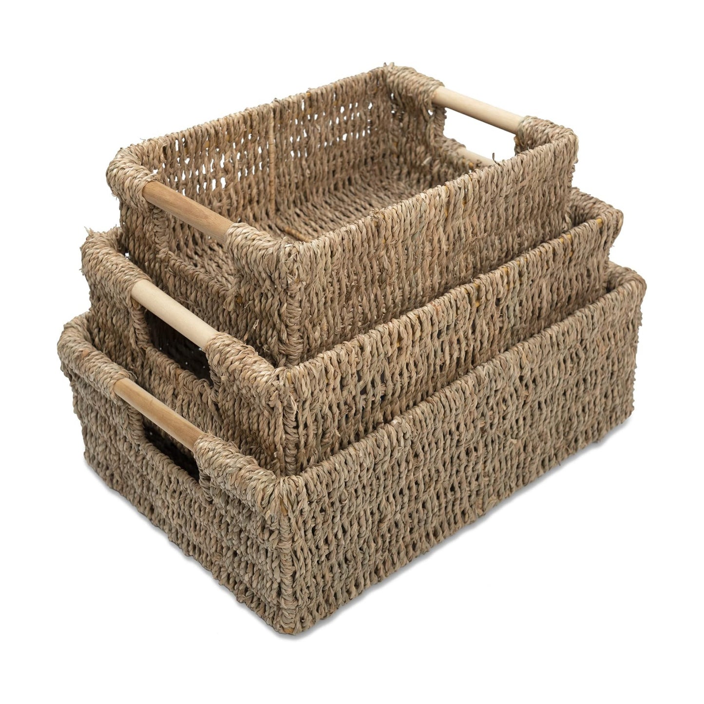 Decorative Wicker Baskets / Seagrass / Natural / Set of 3