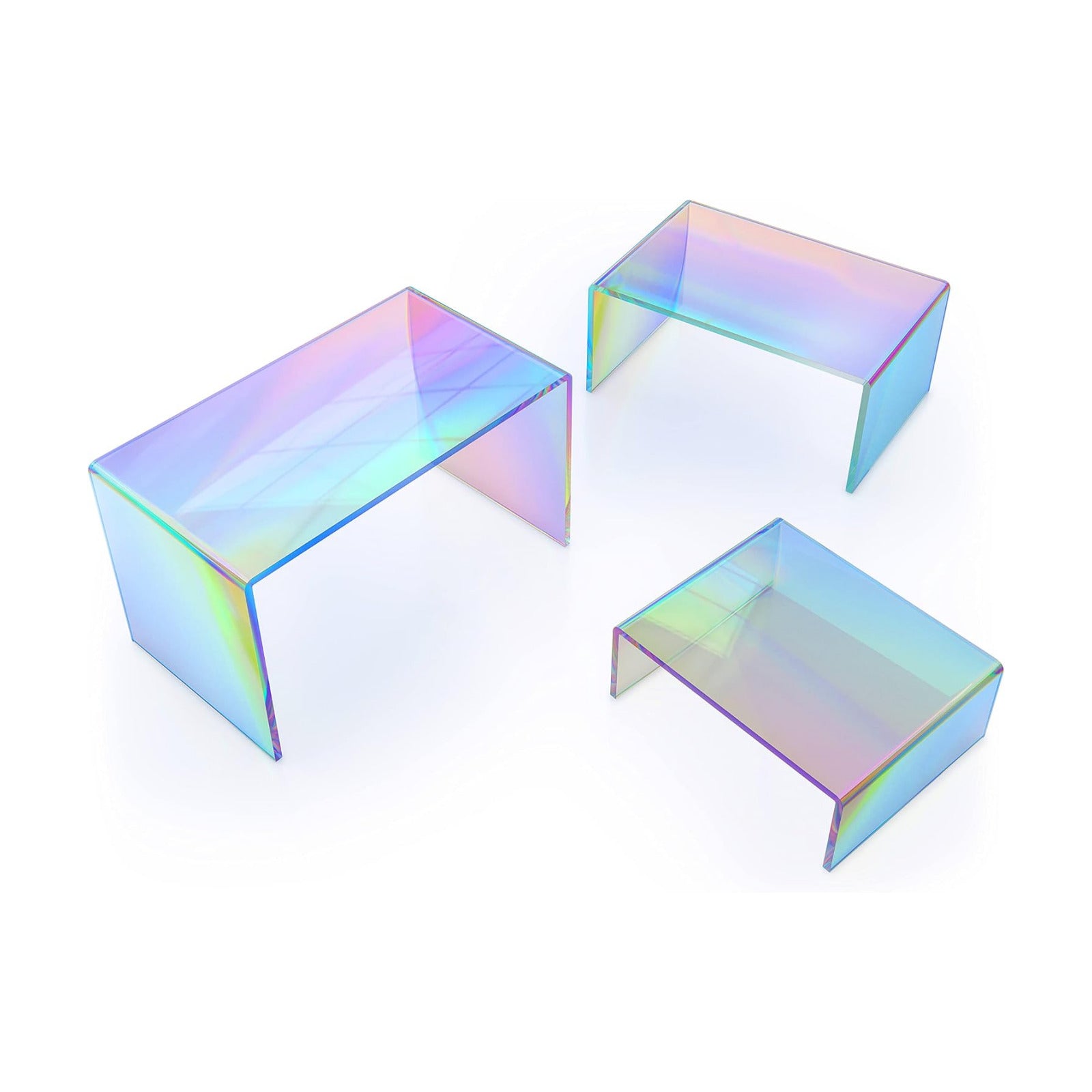 Rainbow Iridescent Acrylic Display Risers / Set of 6