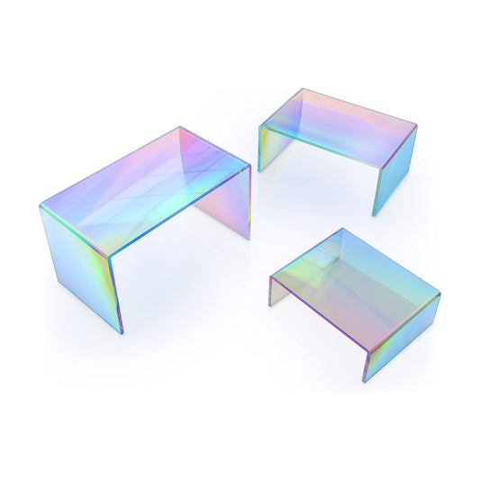 Rainbow Iridescent Acrylic Display Risers / Set of 6