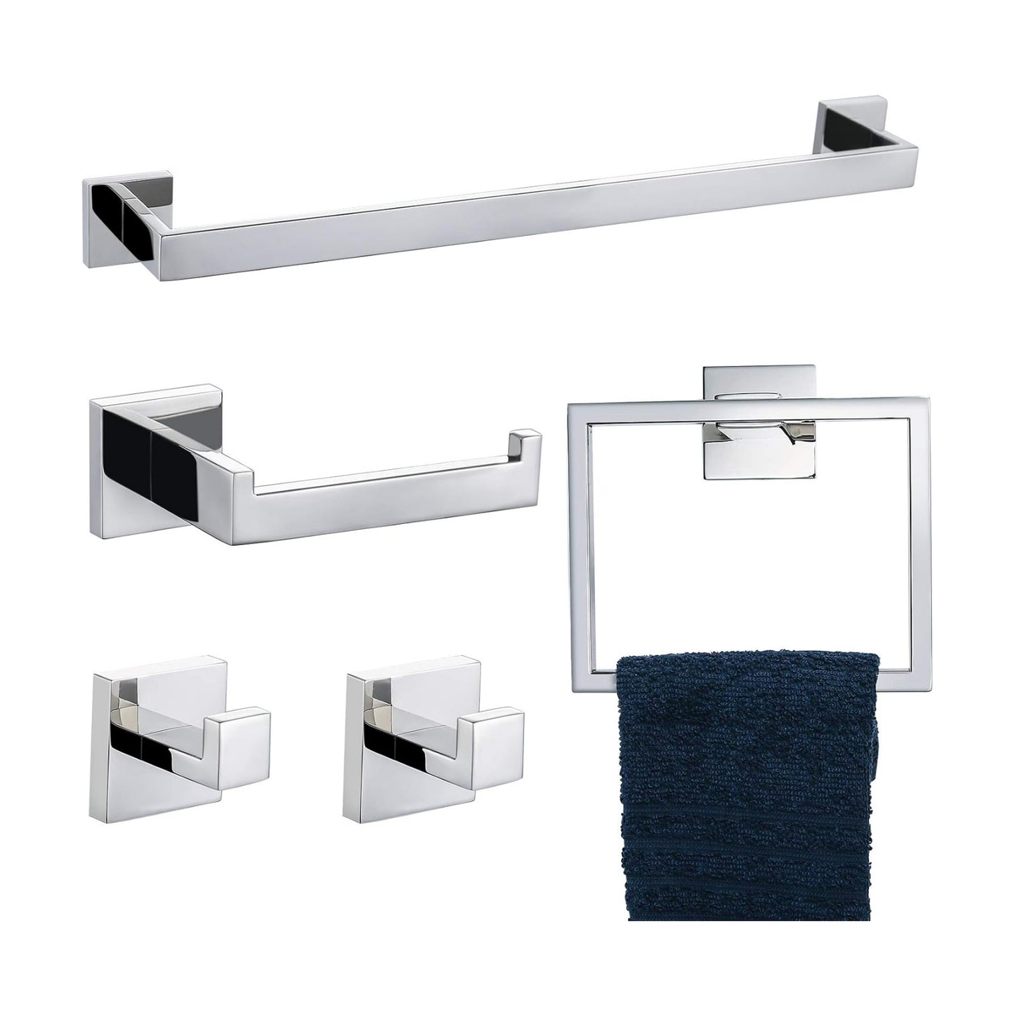 Bathroom Hardware Accessories Set Polished Chrome Towel Bar Sets Include Towel Bar Towel Holder Toilet Paper Holder