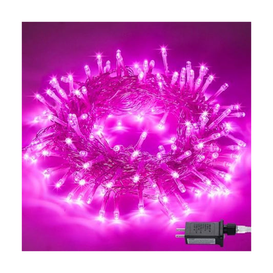 JMEXSUSS Connectable 8 Modes 33ft 100 LED Pink Christmas Lights