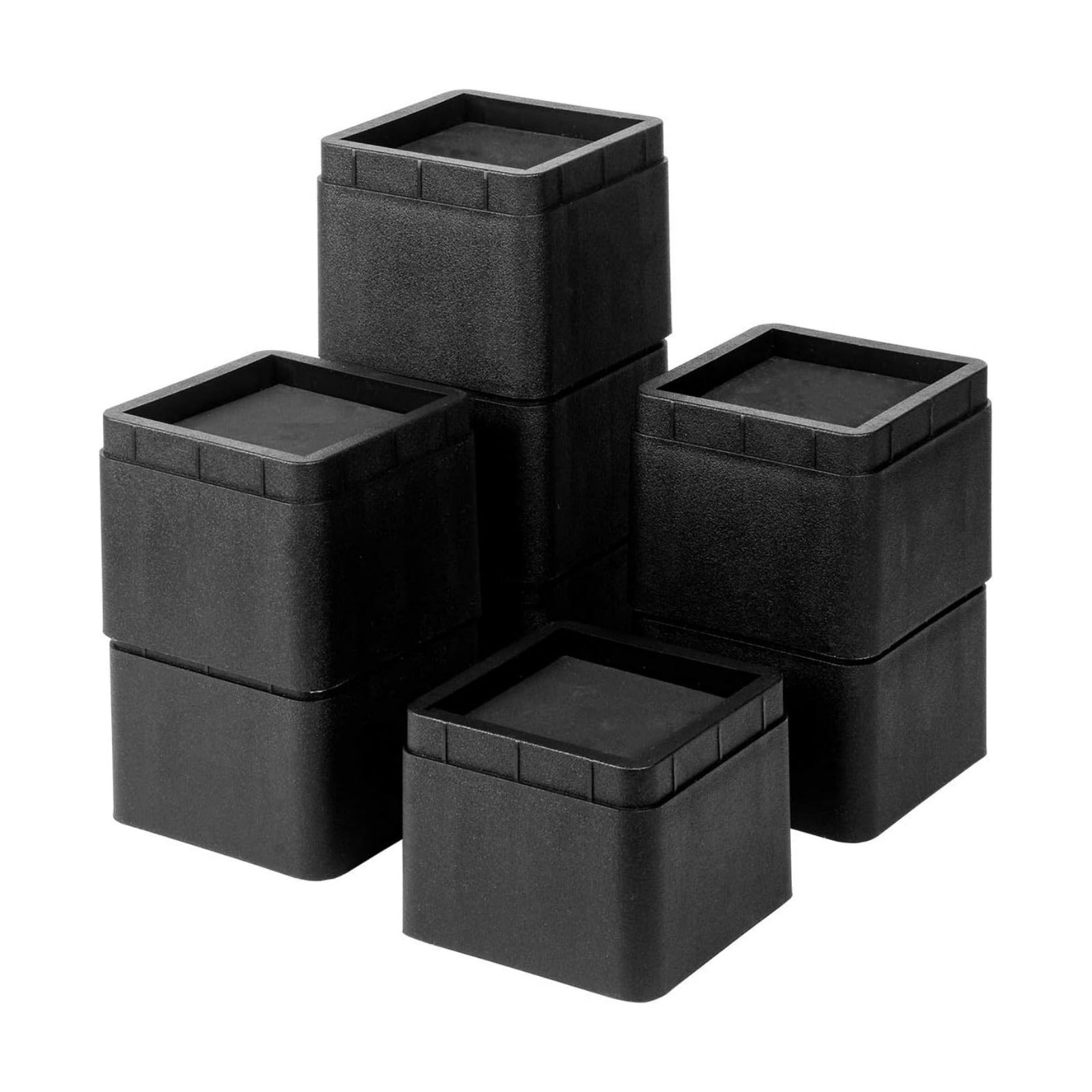BTSD-home Adjustable Bed Risers 3 Inch, 8 Pack | Heavy Duty Stackable Furniture Lifts, 3 or 6 Inch, for Dorm Beds