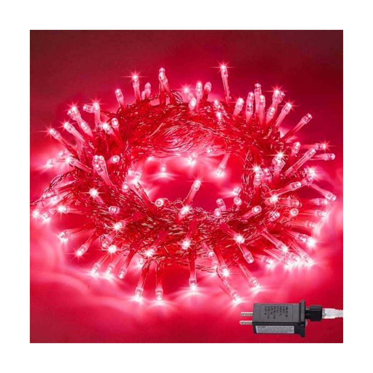 JMEXSUSS Connectable 33ft 100 LED Red Halloween String Lights Clear Wire
