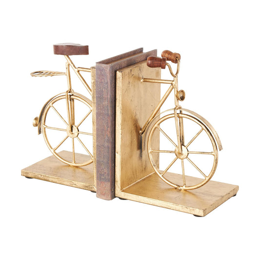 Metal Bike Decorative Bookends Non Skid Bookends / Gold / Set of 2