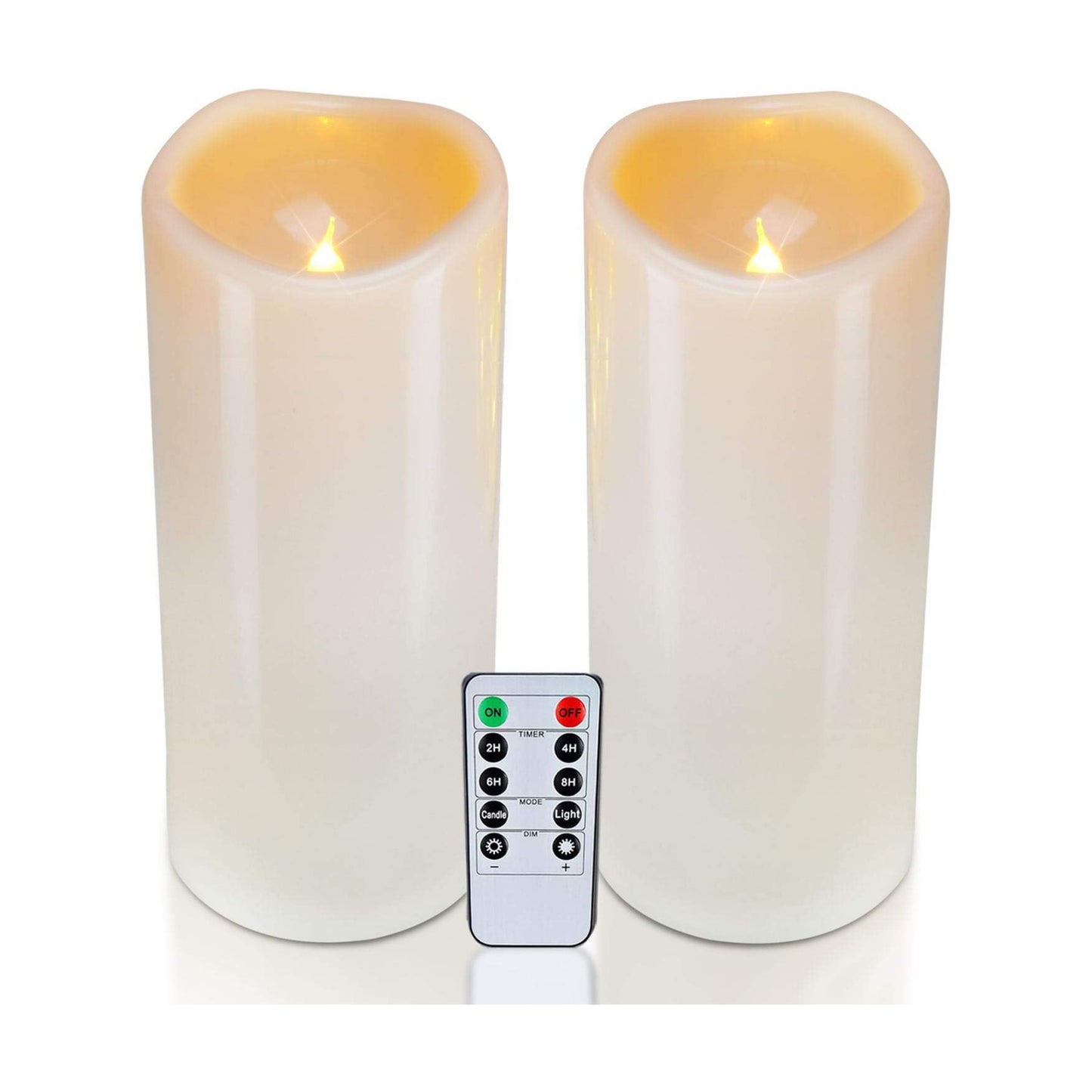 Homemory 4" x 10" Large Waterproof Outdoor Flameless Candles, Battery Operated LED Pillar Candles with Remote and