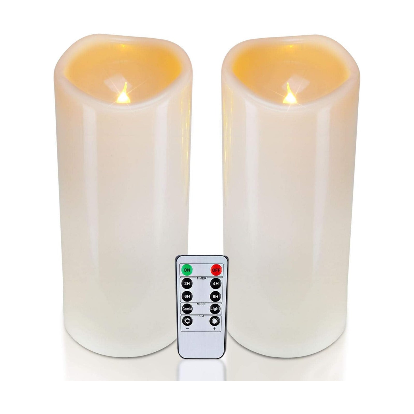 Homemory 4" x 10" Large Waterproof Outdoor Flameless Candles, Battery Operated LED Pillar Candles with Remote and