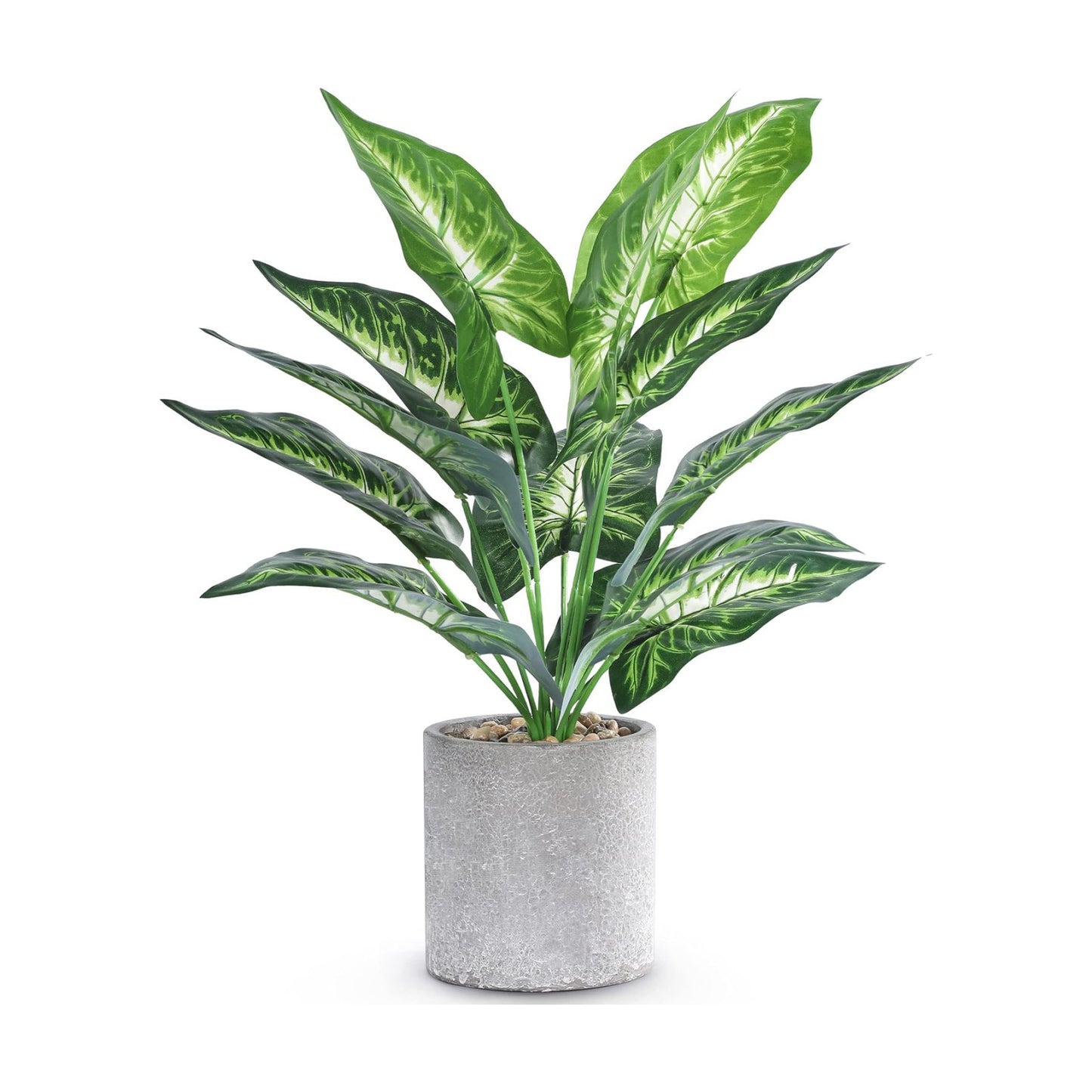 16" Small Fake Plants Artificial Tropical Faux Plants Indoor Desk Plant / Sage Green