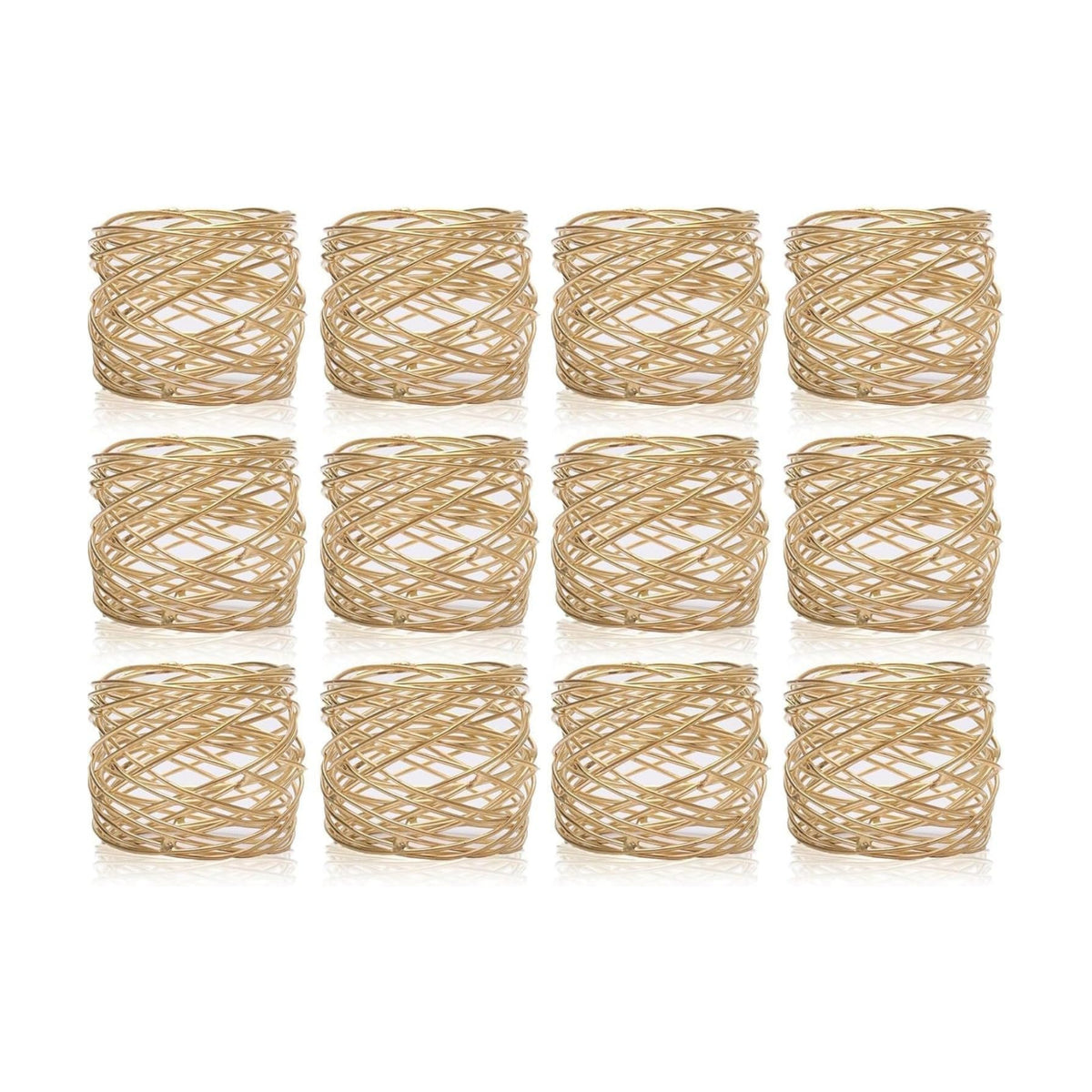Napkin Rings Set of 12 Metal Gold Round Napkin Rings Buckles for Dining Table Decor Napkin Holders for Wedding Party