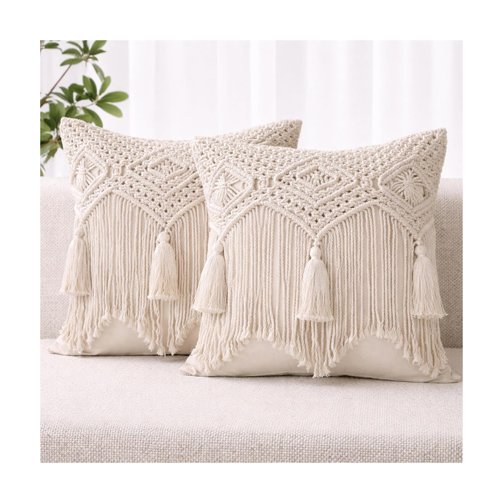 Boho Throw Pillow Covers / 18 x 18 / Set of 2
