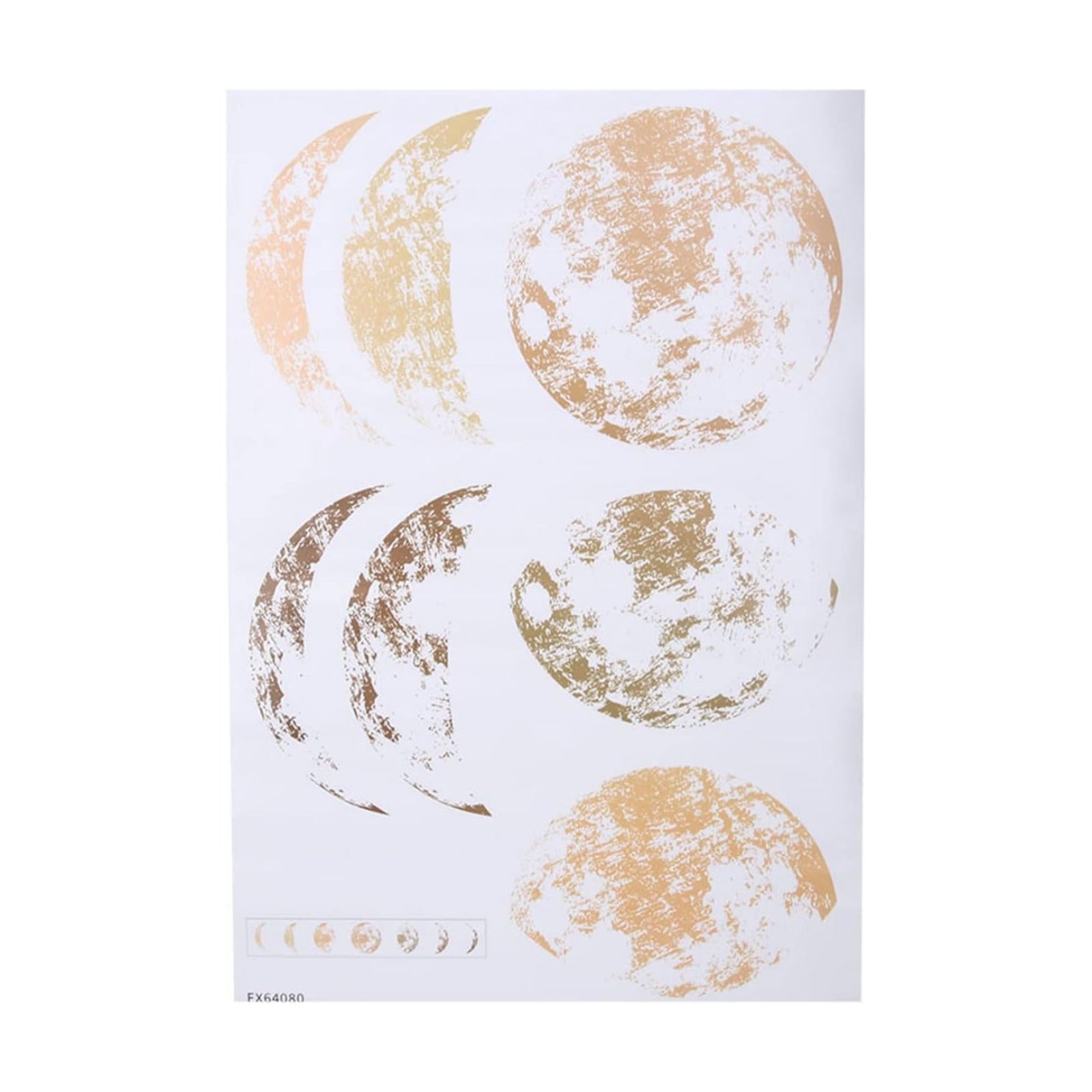 Moon Phases Decor Modern Art Decal Background Sticker / Gold