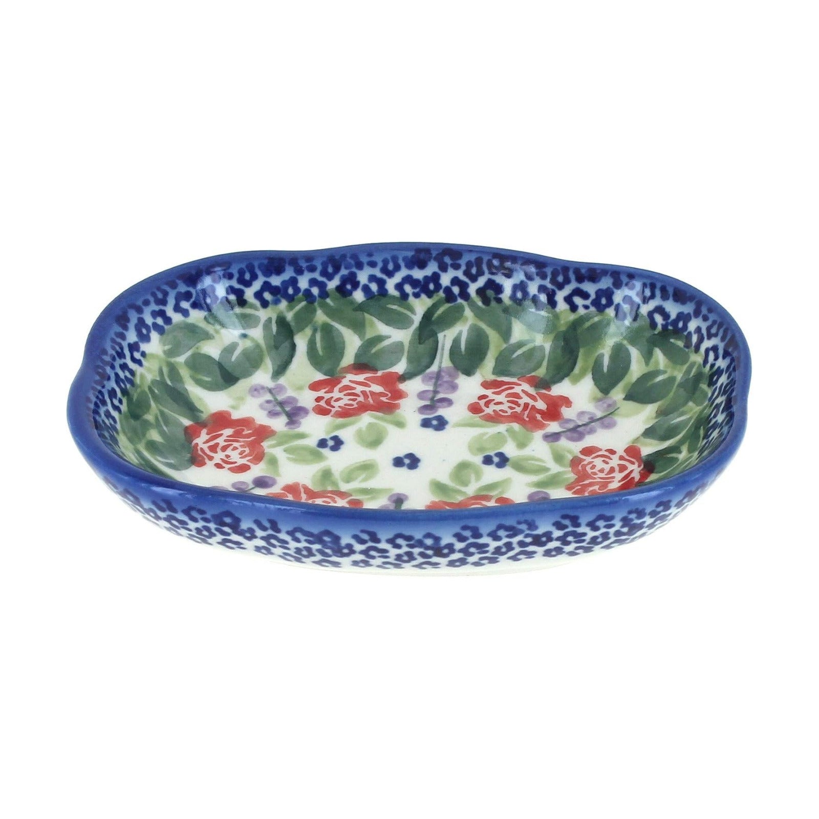 Handcrafted Decorative Holder for Bar Soap / Roses Are Red / 4.75 x 3.75