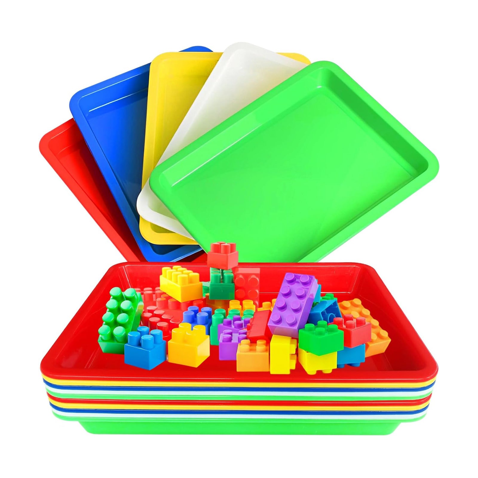 Plastic Art Trays for Adult Crafts / Multicolor / Set of 10